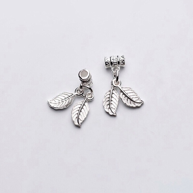 SỈ SIÊU RẺ  Charm bạc lá đôi/ charm treo bạc lá đôi hàng đẹp - Bạc chuẩn loại 1, PH717