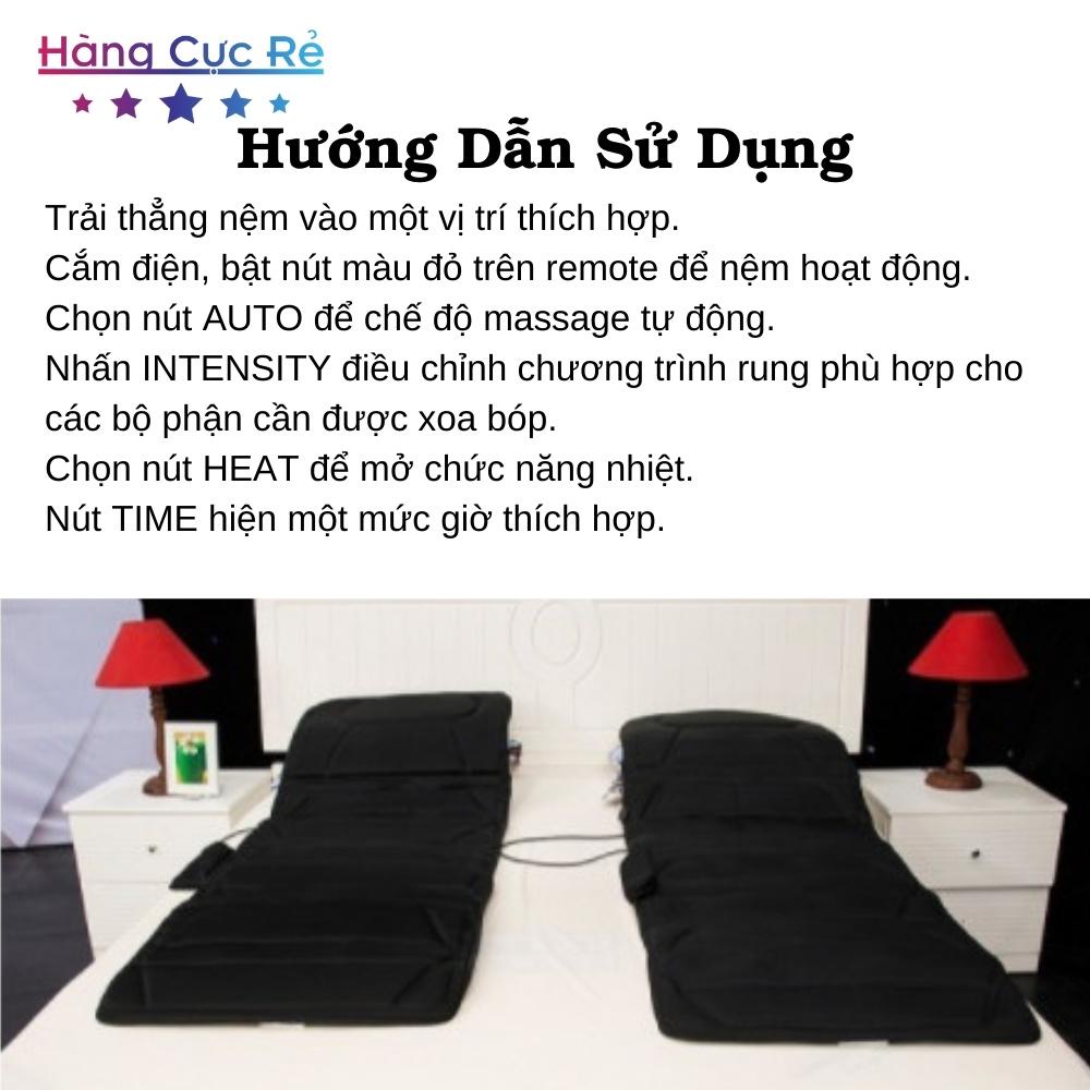 Đệm massage ôtô xoa bóp giảm đau mát xa lưng, có remote điều khiển, tặng Tẩu sạc HCR332 - Shop Hàng Cực Rẻ