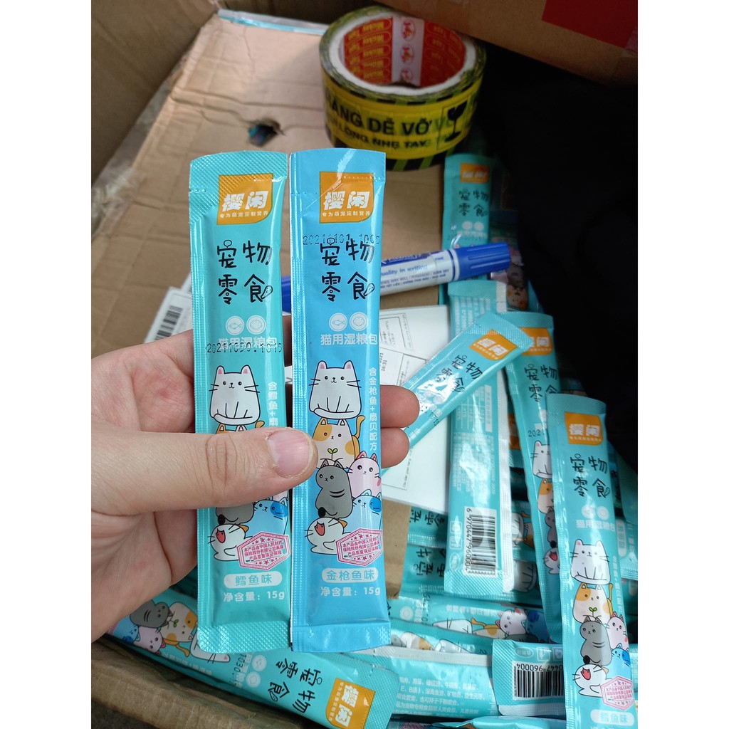 Súp thưởng Pate cho mèo Shizuka thanh 15gr có vị cá Tuyết, cá Ngừ, Gà