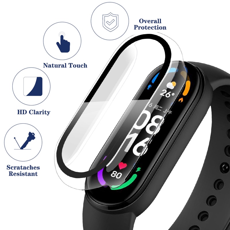 Ốp Điện Thoại Bảo Vệ Toàn Diện 2 Trong 1 Kèm Vỏ Bảo Vệ Màn Hình Cho Xiaomi Mi band 7 6 5 4 3 Miband 7 6 5 band 5 4 3 NFC