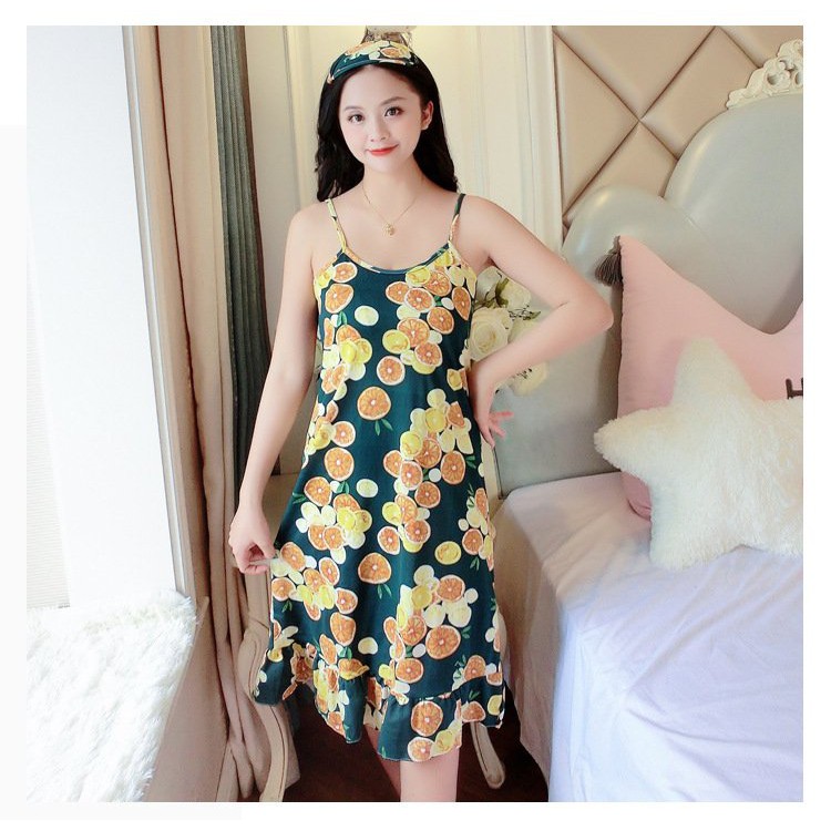 Đầm ngủ Thun 2 dây 40-60kg-  không có muốt ngực