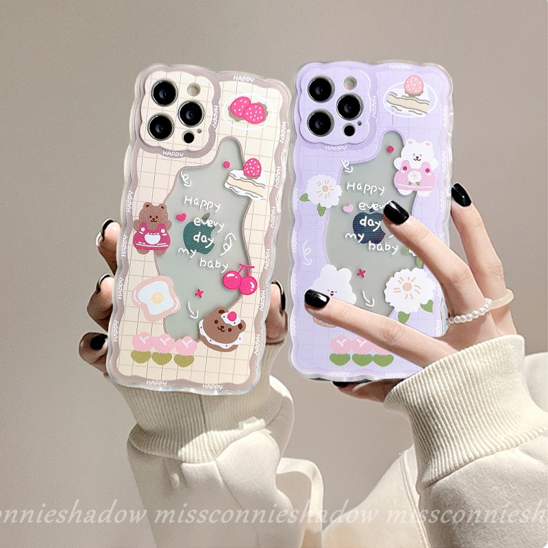 Ốp điện thoại TPU MissConnie dẻo dày dặn họa tiết gấu/ thỏ thích hợp cho IPhone 7 Plus 8Plus XS Max X XR 12 11 13 ProMax