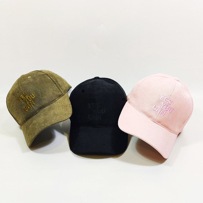 Mũ Lưỡi Trai Nón Kết Thêu Chữ Yes You Can 347 Phong Cách Ulzzang Form Unisex Nam Nữ - Hazo