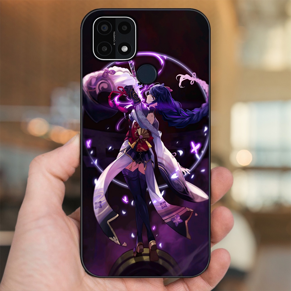 Ốp lưng Oppo A15, A15s viền đen in hình Raiden Shogun Genshin Impact