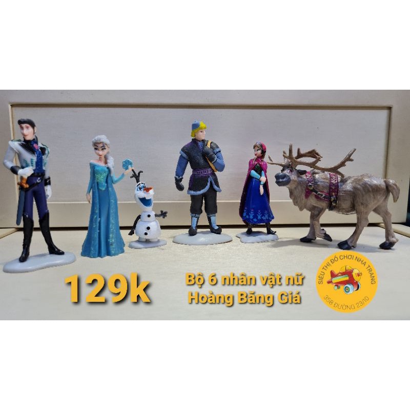 Bộ 6 mô hình Nhân vật Nữ Hoàng Băng Giá nhựa đúc nguyên khối