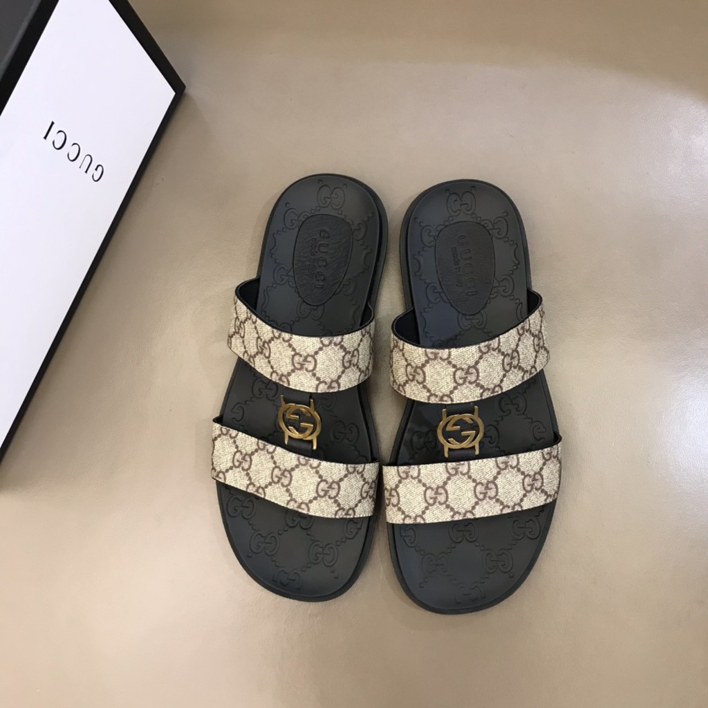 Bộ sưu tập dép nam da thật GUCCI GG GC  với kiểu dáng đa dạng, thiết kế, cổ điển