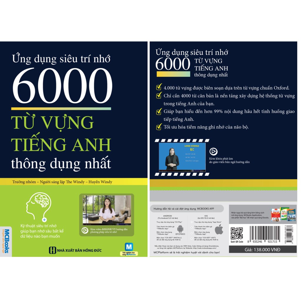 Sách Ứng dụng siêu trí nhớ 6000 từ vựng tiếng Anh thông dụng nhất Tặng Video Hách Não 6000 từ vựng tiếng Anh