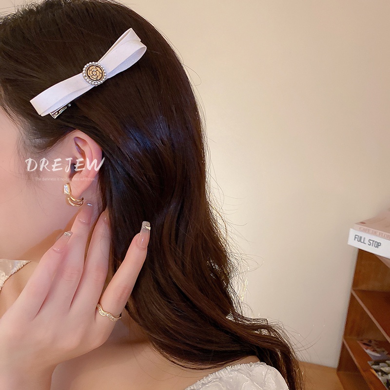 DREJEW Kẹp Tóc Hình Nơ / Ngôi Sao / Hoa Đính Ngọc Trai Kiểu Pháp Thanh Lịch