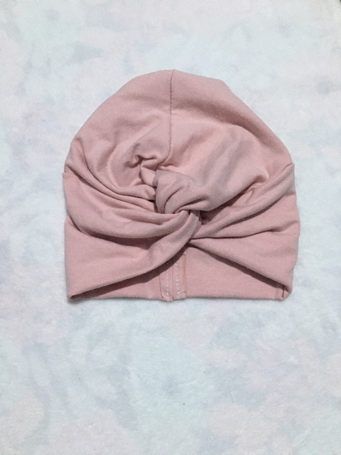 Mũ turban cho bé gái: màu hồng vỏ đỗ