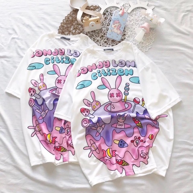 Áo Thun 3D Candy Land- Set Cartoon Unisex Ảnh Thật 100%