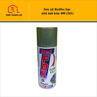 Sơn xịt nhũ ánh kim Redfox vàng gold 351, bạc 361