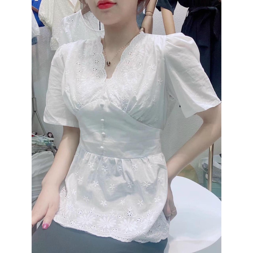 Áo peplum pha ren chit eo HA06