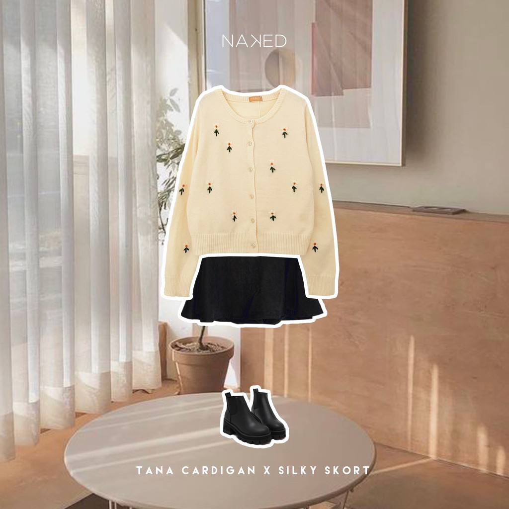 Naked By Vy - Áo len họa tiết hoa thêu Tana Cardigan