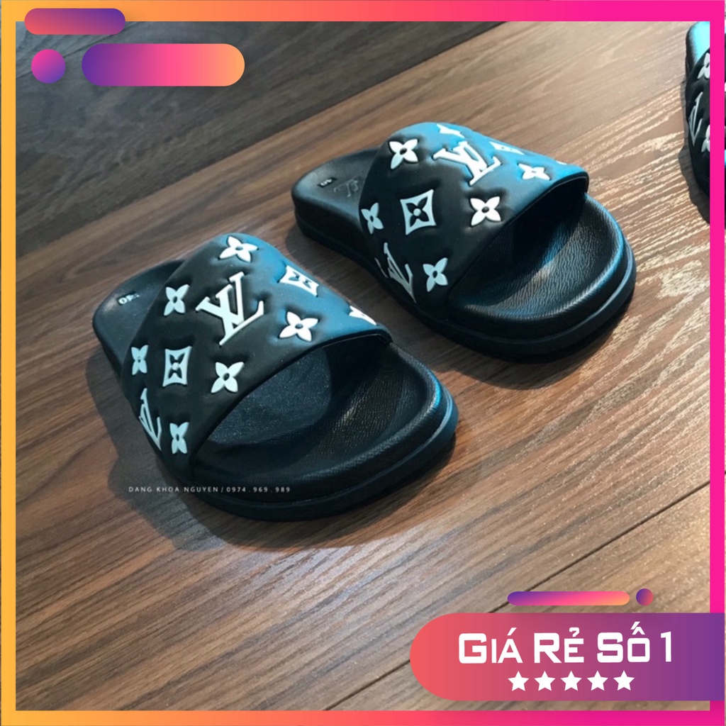 DÉP QUAI NGANG LV VÂN HOA TRẮNG - DÉP NAM EO VI QUAI HOA Rẻ Nhất Shopeee