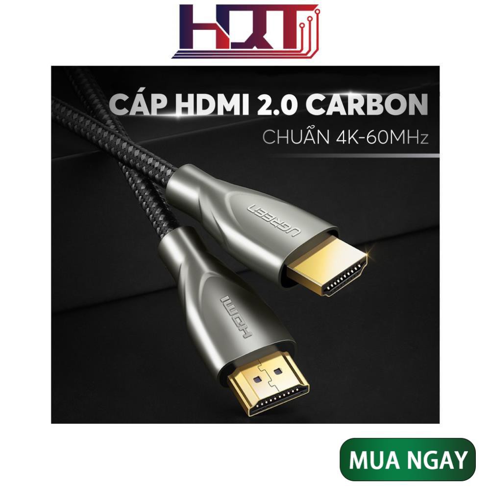 Cáp HDMI 2.0 Carbon chuẩn 4K độ dài từ 1-5m UGREEN HD131