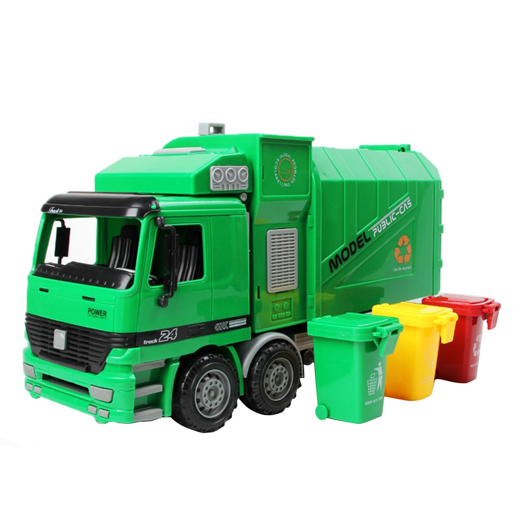 Mô hình đồ chơi chiếc xe đổ rác cỡ lớn 1:22 đẹp mắt cho trẻ