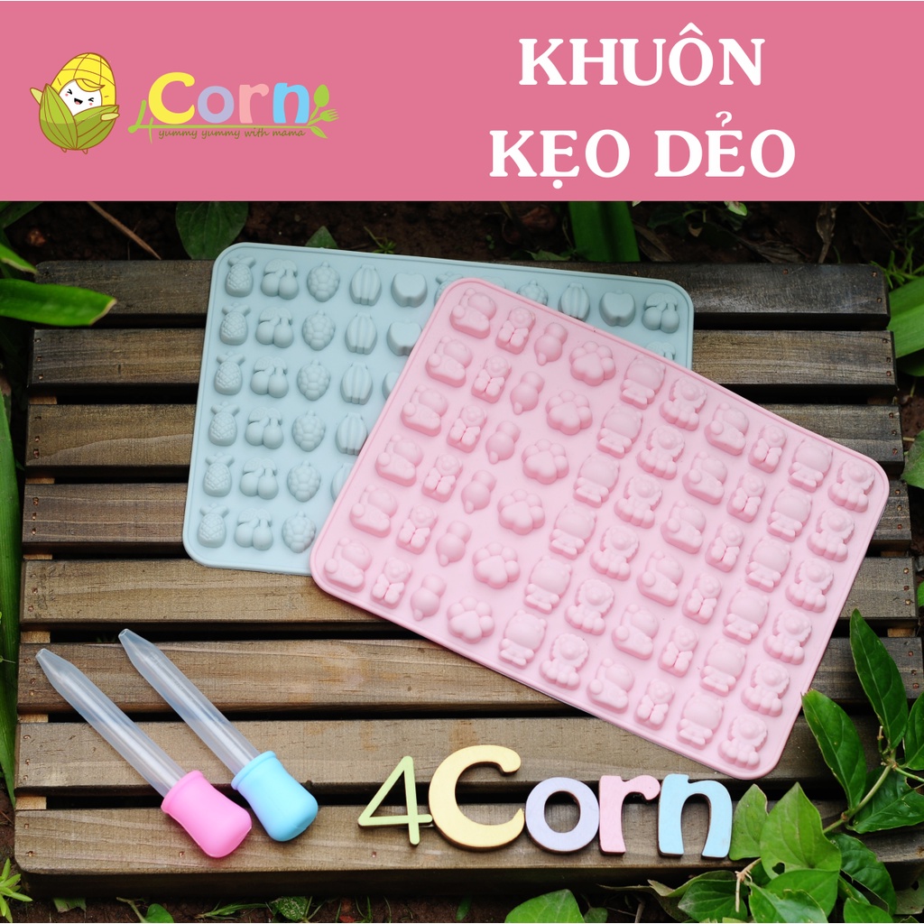 Khuôn silicon làm kẹo dẻo (chip chip), làm thạch - Tặng kèm công thức