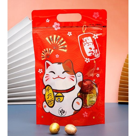 Túi zip đỏ đựng bánh kẹo