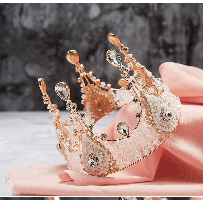 Vương Miện Đính Kim Cương Giả Lấp Lánh Dùng Trang Trí Bánh Kem Sinh Nhật / Đám Cưới
