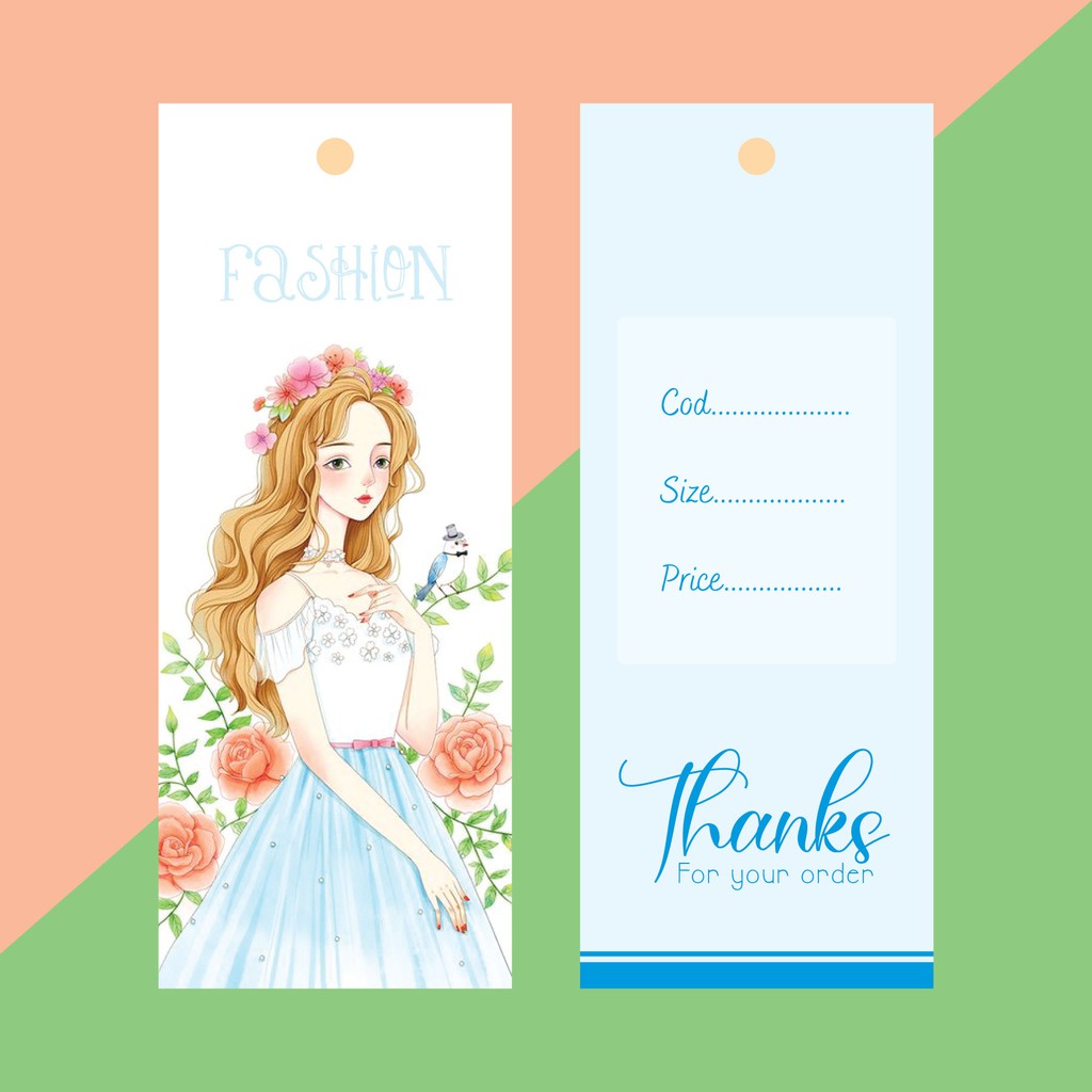 NHÃN MÁC TAG QUẦN ÁO giúp nâng cao thương hiệu quần áo - Giấy bìa cứng cán màng sang trọng 100 cái mẫu 09