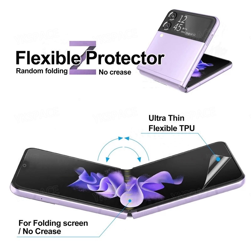 Miếng Dán Hydrogel 3 Trong 1 Bề Mặt Nhám Bảo Vệ Màn Hình Điện Thoại Samsung Galaxy Z Flip 3 4 Flip4 5G