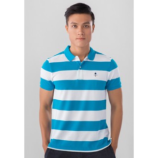 Áo Thun Có Cổ Nam Tay Ngắn Giordano Polo Classic Màu Trắng Phối Sọc Xanh Biển 0101622457