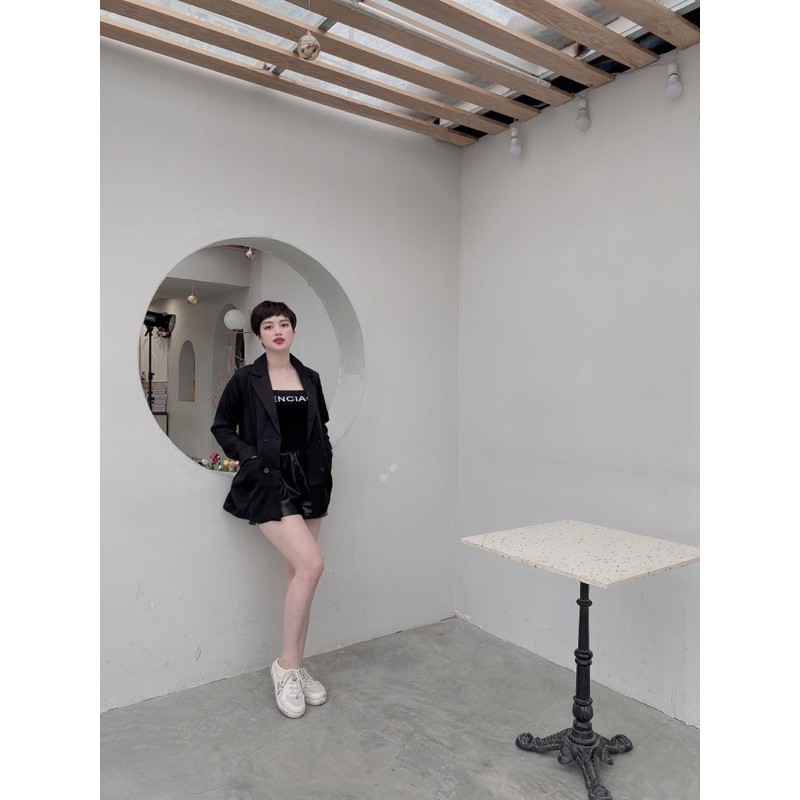 Áo BLAZER Trơn Đen Hàn Quốc 1 Lớp Siêu Hot Hit 2020 | BigBuy360 - bigbuy360.vn