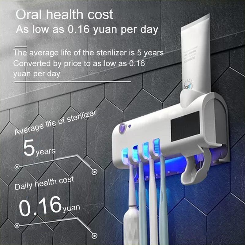 Giá đỡ bàn chải đánh răng kèm tính năng tiệt trùng vi khuẩn tia UV thông minh