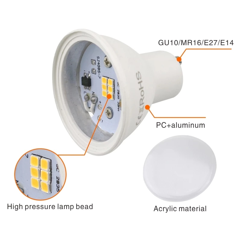 Chuôi bóng đèn LED E27 24/ 120 tia góc bằng nhựa nhôm giúp tiết kiệm năng lượng dùng trong nhà (trắng ấm trắng lạnh)