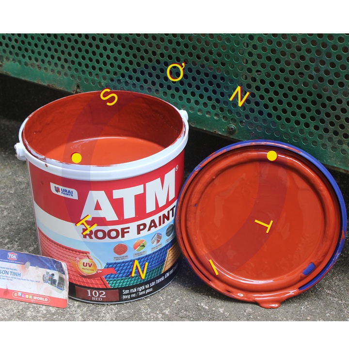 Sơn chậu ATM màu đỏ , mái ngói ATM Roof Paint Red 102 3,35L