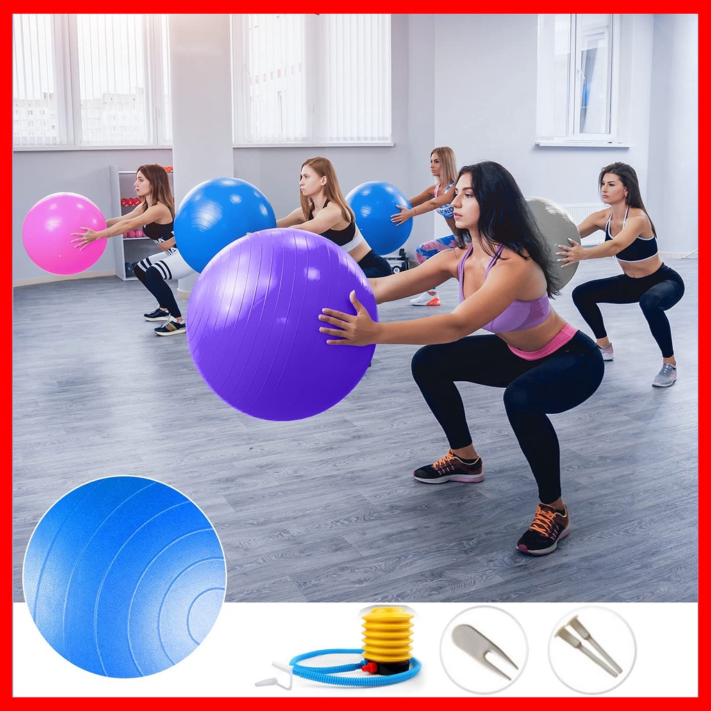 Bóng Tập Yoga Cỡ Đại 65Cm Cao Cấp Chống Nổ (Dày 2mm) Chống Trượt, Bền, Chắc, Đàn Hồi Tốt - Kèm Bơm, Van Kim Giữ Hơi Bóng