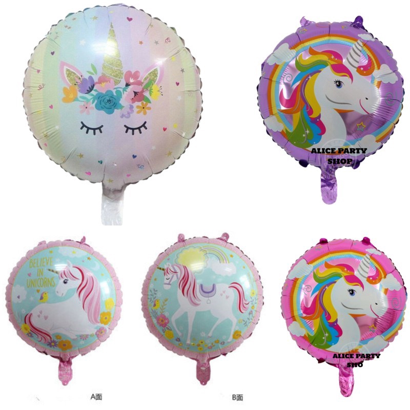 Phụ kiện bong bóng nhôm hình kỳ lân màu cầu vồng