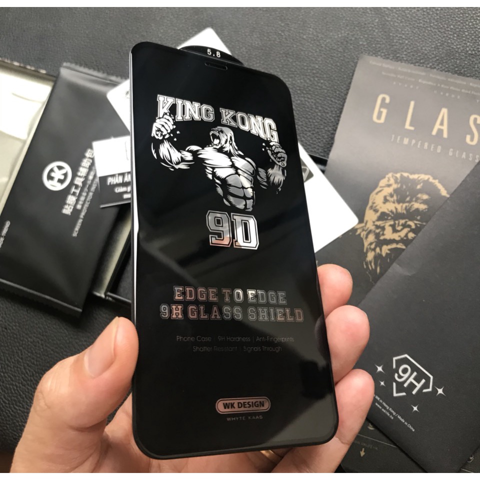 Kính Cường Lực KingKong 9D hiệu Wk iphone 7plus/8plus/XsMax/XR /Ip12 Mini /IP12 Thường/IP 12 pro/12 Pro Max