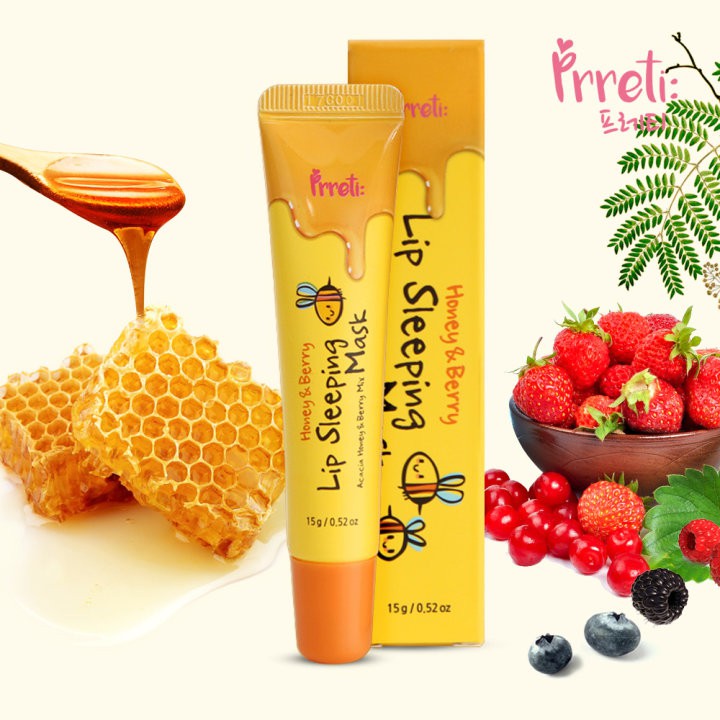 Mặt nạ ngủ môi - son dưỡng mật ong Prreti Honey Berry Lip Sleeping Mask