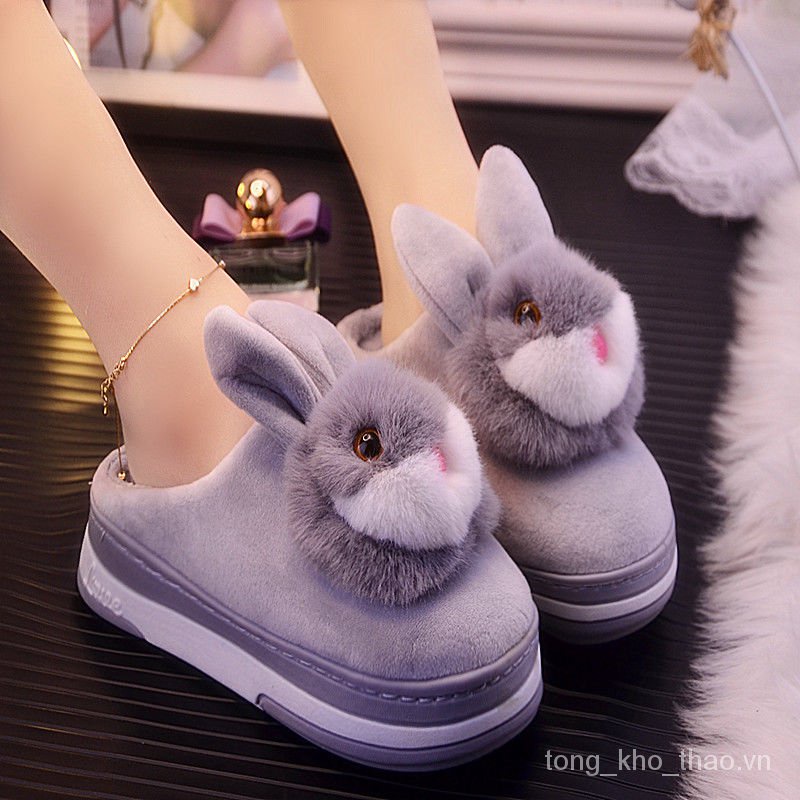 Dép bông đi trong nhà đế dày thiết kế mới thời trang mùa đông dành cho nữ 2021