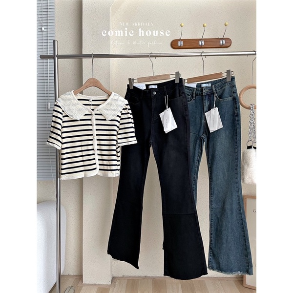 quần jean nữ ống loe SPG COMICHOUSE