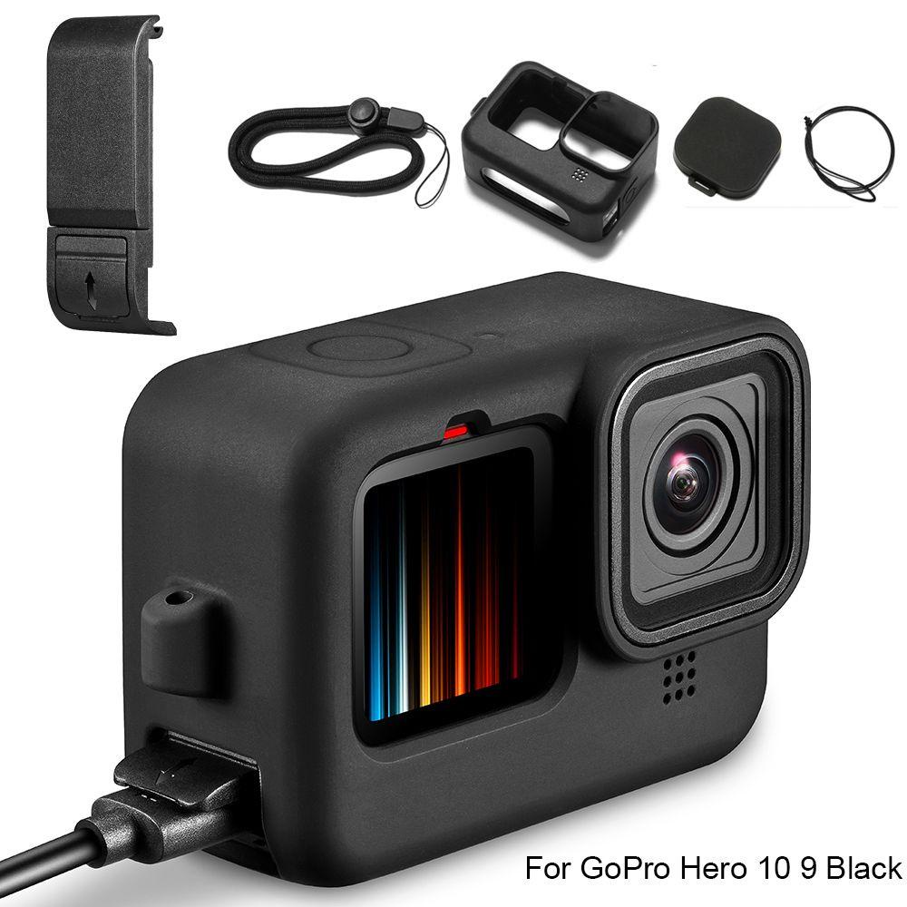 MAG Nắp Đậy Pin Nắp Lật Bằng Silicon Chống Trầy Xước Màu Đen Cho GoPro Hero 10 9