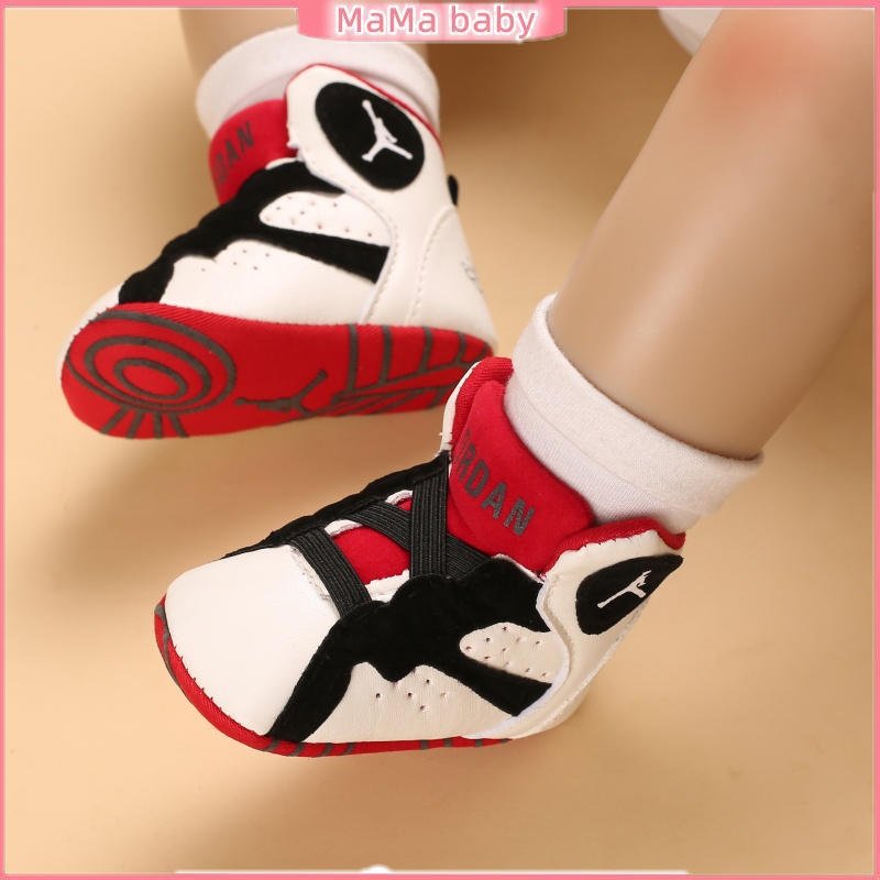 Giày Thể Thao Bằng Da PU Đế Cotton Chống Trượt Dành Cho Bé Trai Sơ Sinh Tập Đi