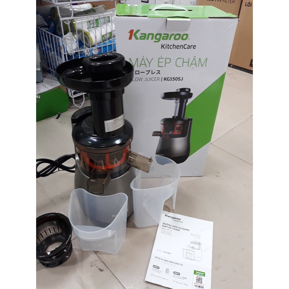 Máy ép chậm ép trái cây Kangaroo mạnh mẽ đảo chiều chống tắc nút nhấn 2 chế độ dễ sử dụng KG150SJ