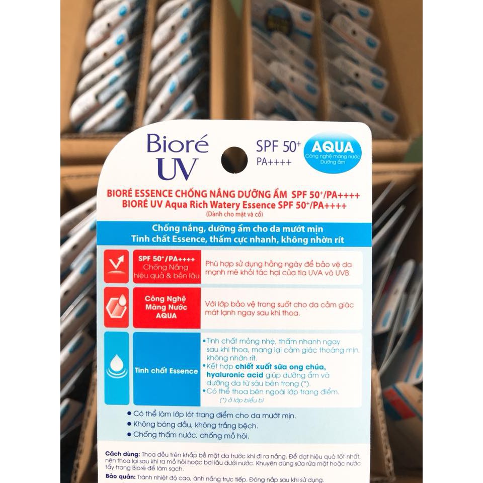 Kem chống nắng Biore UV Aqua Rich Watery Essence SPF50+/PA++++ 50ml | BigBuy360 - bigbuy360.vn