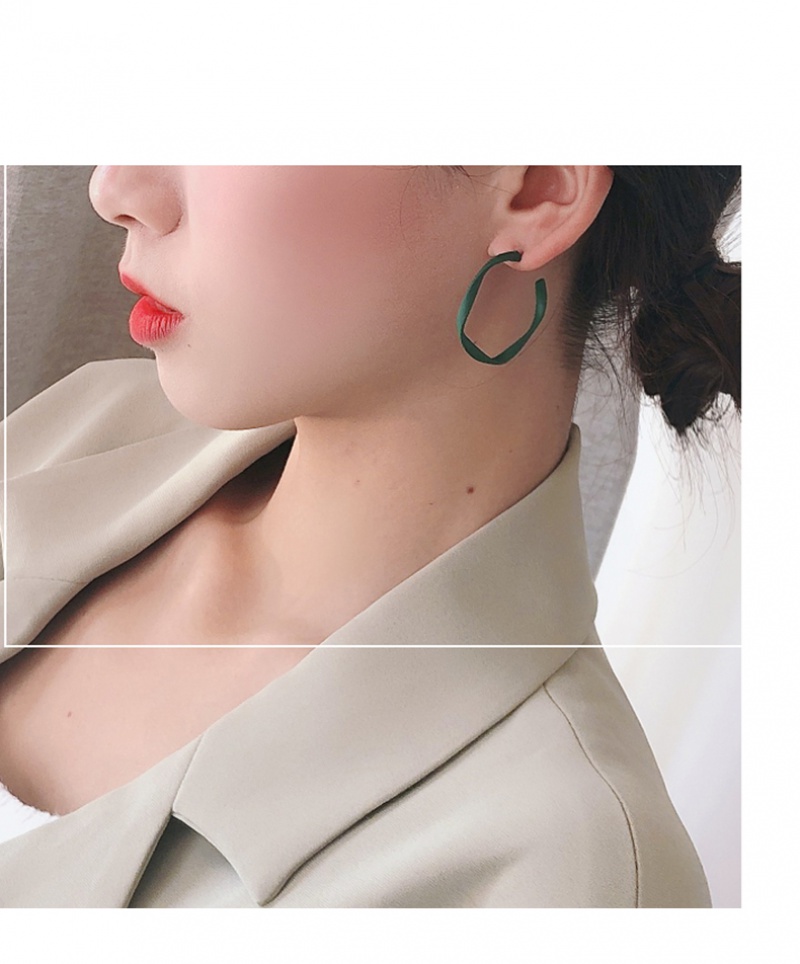 Khuyên tai tròn mạ bạc 925 phong cách đơn giản retro xinh xắn