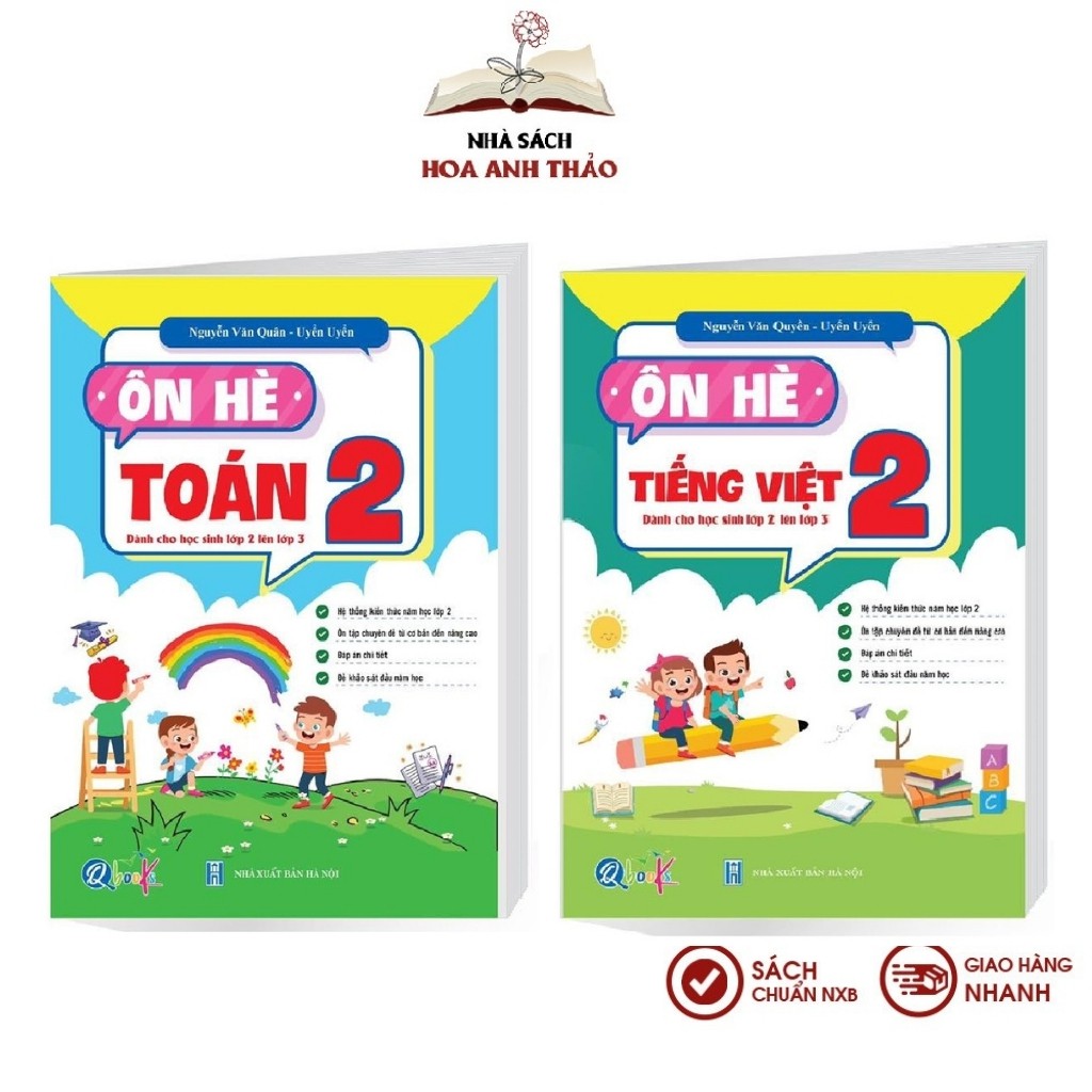 Sách - Bài Tập Ôn Hè Toán và Tiếng Việt 2 - Dành cho học sinh lớp 2 lên 3 (Combo 2 cuốn)