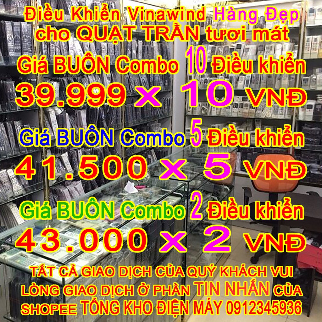 Điều khiển Vinawind "HÀNG ĐẸP" cho Quạt Trần tươi mát (Giá BUÔN 10 Điều khiển)