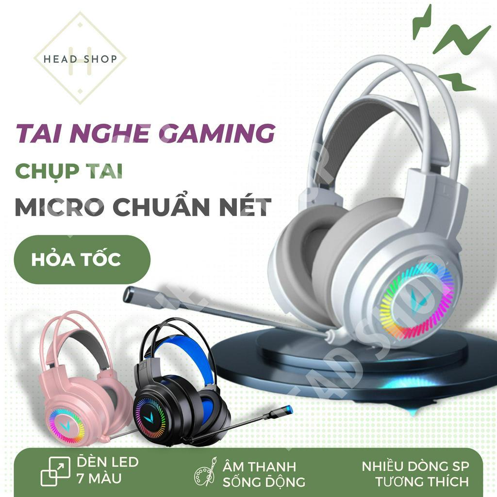 Tai nghe Gaming chụp tai có mic đèn led 7 màu cho máy tính, laptop, điện thoại âm thanh vòm G58 HeadShop