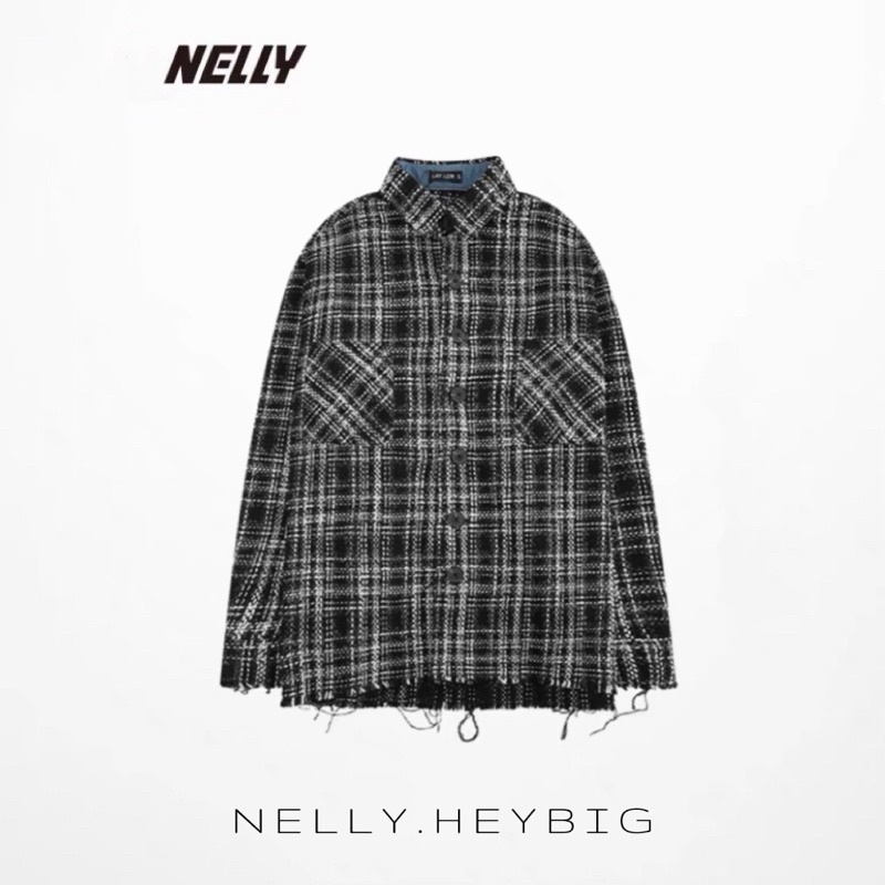 Áo sơ mi 3250 caro form rộng nelly heybig dài tay dành cho nam và nữ 79