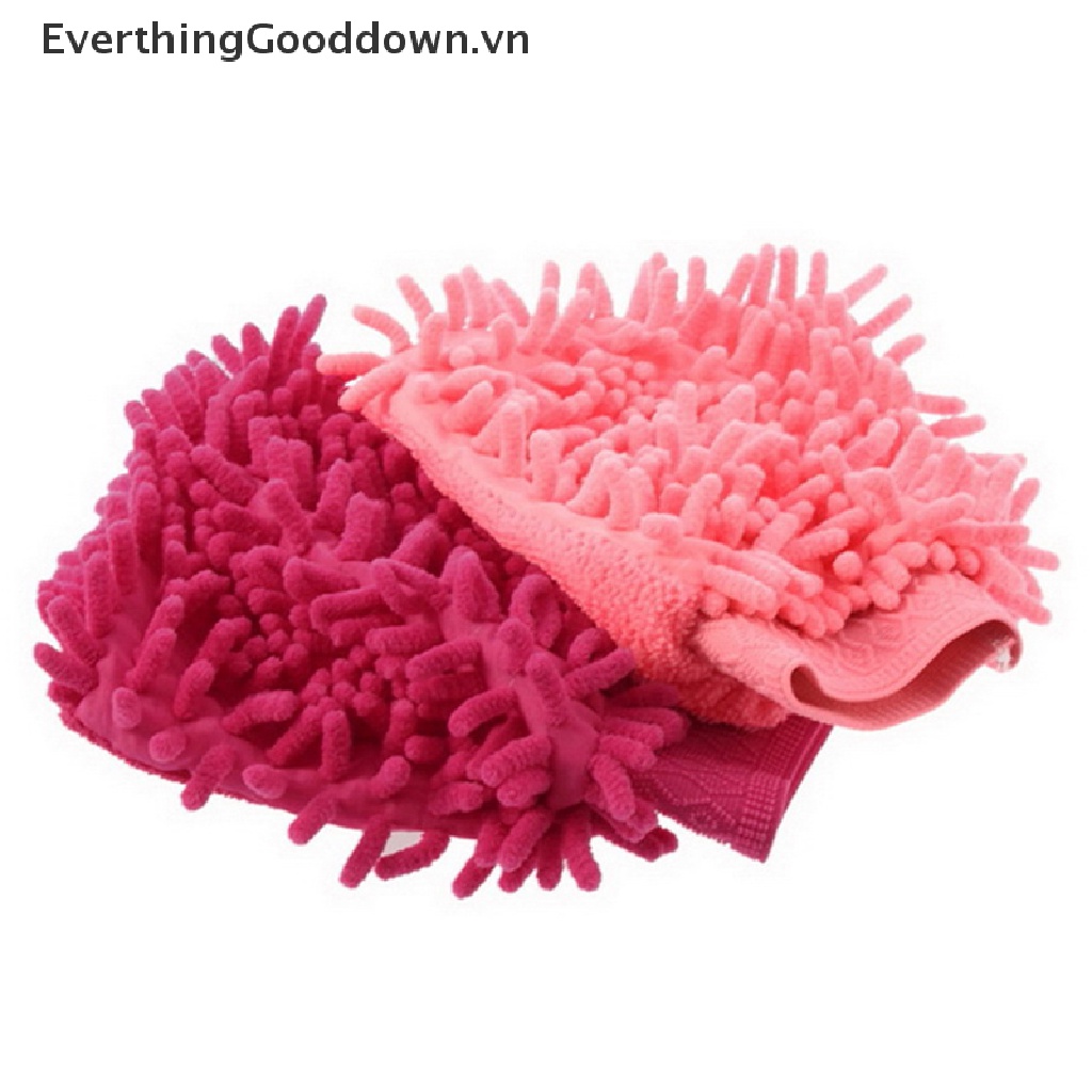Găng Tay Rửa Xe Hơi 2 Trong 1 Bằng Sợi Microfiber Mềm Mại Chống Trầy Xước