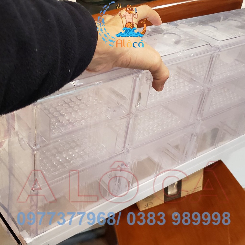 Lọc dàn mưa Mica 3 tầng - 4 dãy 75cm, 5 dãy 90cm, 6 dãy 100cm cho bể cá cảnh