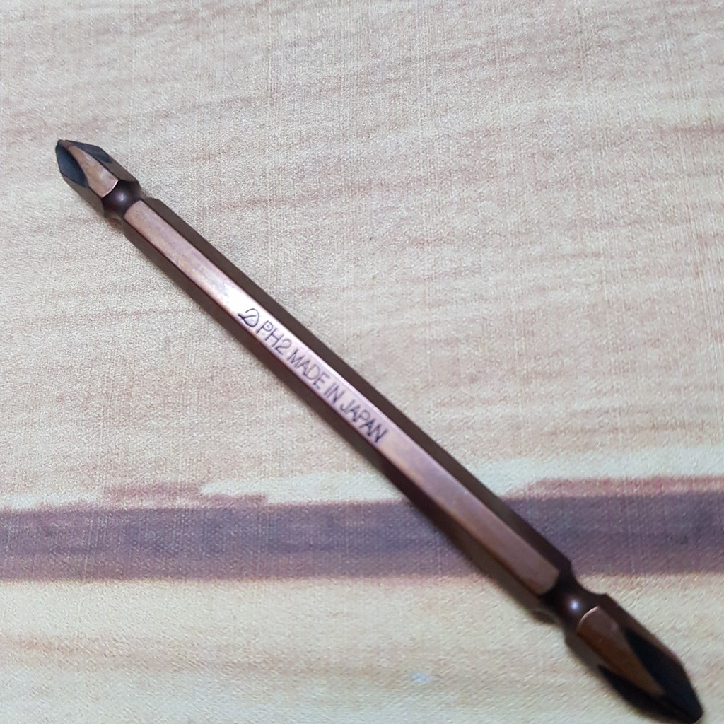 MŨI TÔ VÍT 2 ĐẦU 4 CẠNH PH2 JAPAN DÀI 110MM THÂN 6.35MM CÓ NAM CHÂM.