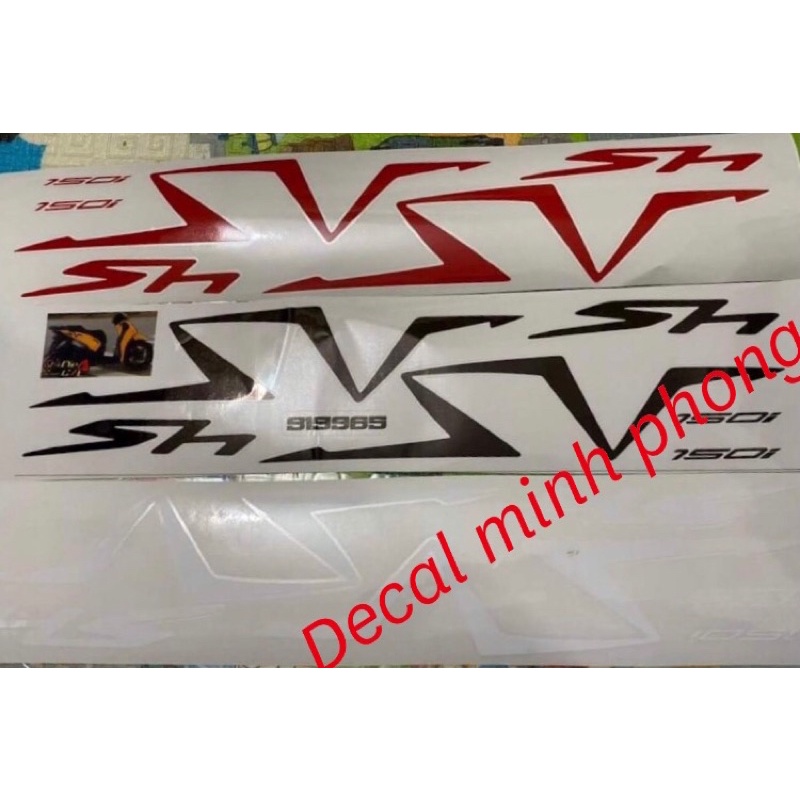 Tem xe SH chữ SV,tem 3 lớp hàng cao cấp