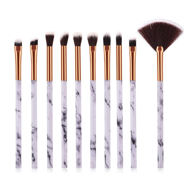 10pcs Professional Marble Makeup Brushes Eyeshadow Foundation Brush